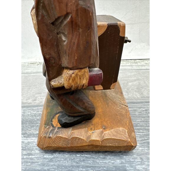 Vintage ANRI Italy Carved Wood Music Box Bar Set Corkscrew Bottle Opener {L} - Picture 8 of 16